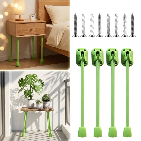Folding Desk Legs, Adjustable Bed Table Steel Frame 50kg Load, Tool-Free Assembly Folding Hardware, Space-Saving Dorm Study Station 4pc