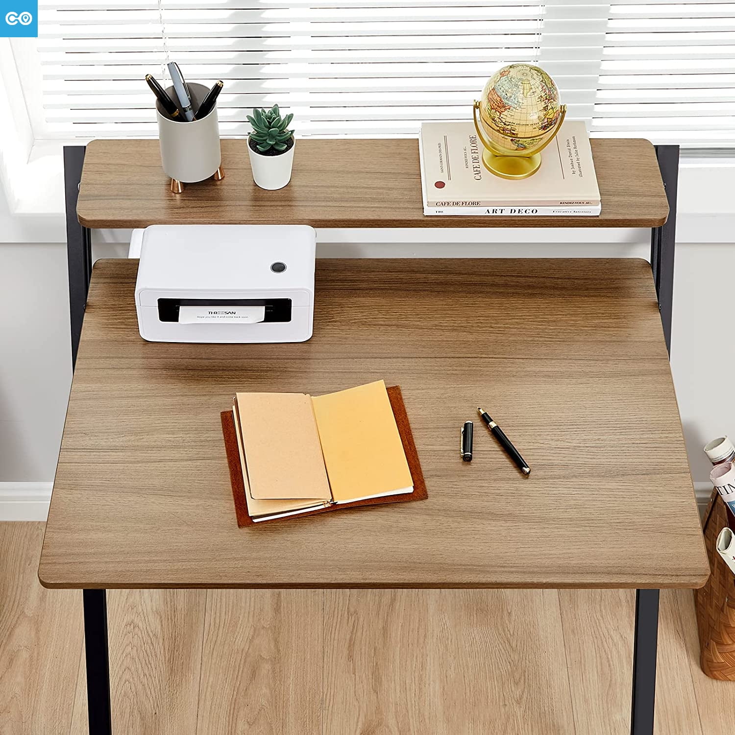 Fully online desk shelf