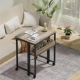 thumbnail image 1 of Folding Desk Small Rolling Desk with Storage Shelf,24.8 inch Foldable Computer Desk with Wheels for Small Space,Easy Assembly, Grey Wash, 1 of 10