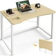 thumbnail image 1 of Folding Desk for Small Spaces, 31.5 Inch Foldable Computer Table, for Home Office, Study, Bedroom, Dorm, Space Saving, Small Writing Work Office Computer Desk, Easy to Fold, Oak, 1 of 9