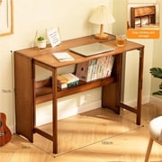 Folding Desk Table - Multipurpose Space-Saving Foldable Wooden Workstation for Home Office Living Room Bedroom Kitchen