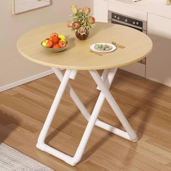 Folding Desk Table For Small Spaces, Portable Bar Height Folding Table Round Indoor Outdoor Banquet Table Computer Desk Portable ActivityTable Conference Table Home Office Desk