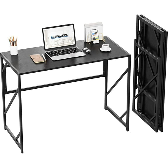 Folding Desk Writing Computer Desk for Home Office, No-Assembly Study Office Desk Foldable Table for Small Spaces