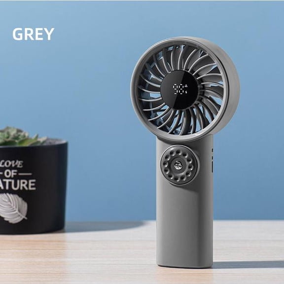 Folding Digital Handheld Fan With 100 Gear Stepless Control, LED Display, Ultra Portable Neck Or Desk Use, Low Noise, Long Battery, USB Rechargeable, Safety Protection Chip, Lightweight Travel Cooler