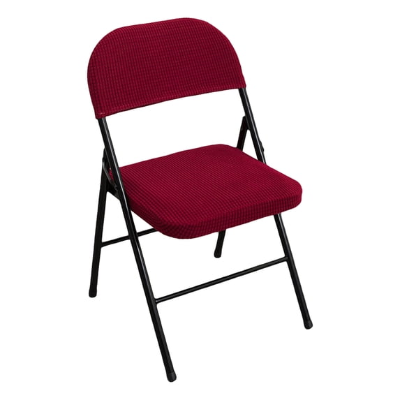 Folding Dining Chair Seat and Back Cover Set Solid Jacquard Stretch Chair Slipcover Home Decoration