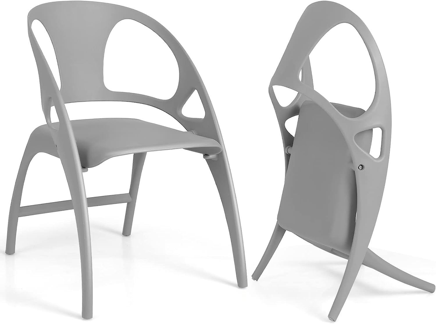 Folding Dining Chairs Set of 2, Indoor Outdoor Plastic Dining Chairs