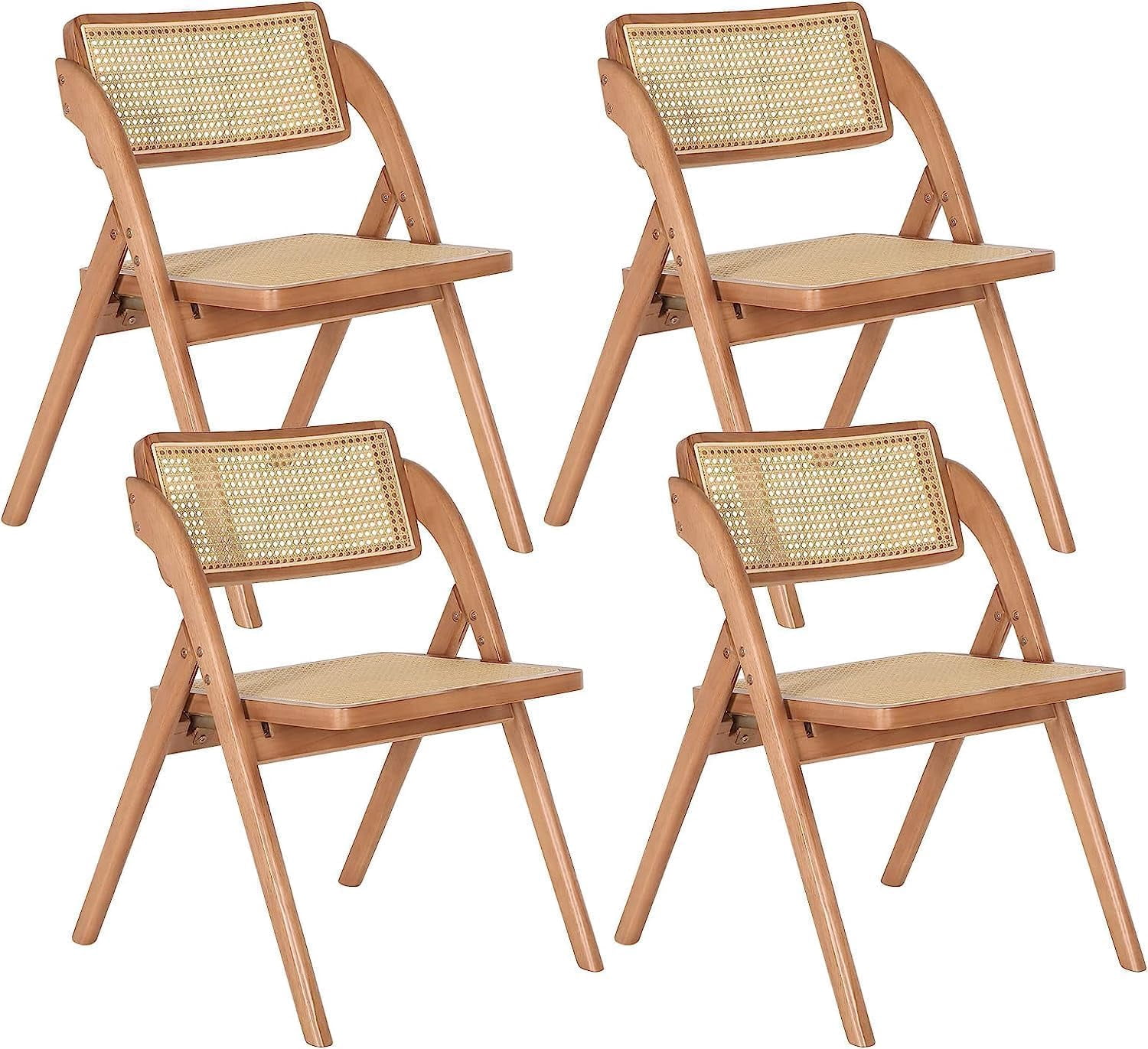 Folding Dining Chairs Set of 2, Wooden Foldable Dining Chairs, Modern ...