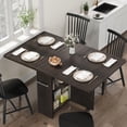 thumbnail image 1 of Folding Dining Table, Drop Leaf Dining Table with 6 Wheels and 2-Layer Storage Shelf, Space Saving Dining Table for Small Spaces, 1 of 9