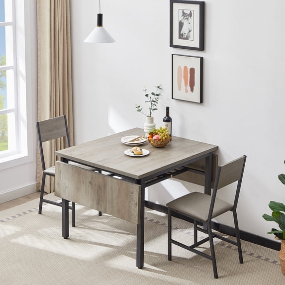 Folding Dining Table,Drop Leaf Kitchen Table for 2-6 People,Extension ...