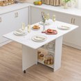 Folding Dining Table Drop Leaf Table for Small Spaces with Storage