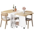 thumbnail image 1 of Folding Dining Table, Drop Leaf Tables with 2 Tier Storage-Extendable, Movable Extendable Space Saving Kitchen Table, 1 of 7
