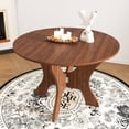 thumbnail image 1 of Folding Dining Table, Legahome 43" Round Kitchen Table for 4, Space Saving Foldable Wooden Dining Table, Compact Expandable Dinner Table for for Small Spaces, Apartment & Dining Room, Walnut, 1 of 10