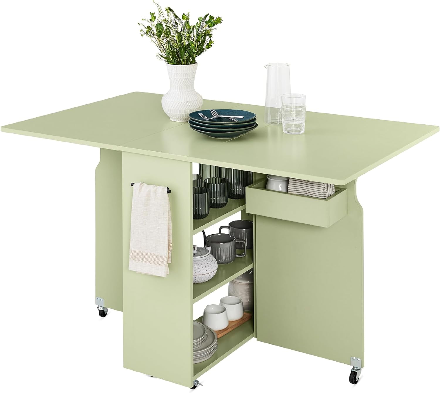 Folding Dining Table Multipurpose Space Saving Collapsible Drop Leaf