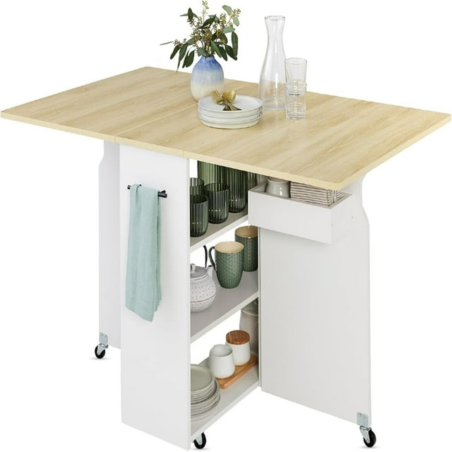 Folding Dining Table Multipurpose Space Saving Collapsible Drop Leaf