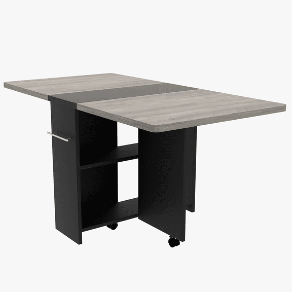 Folding Dining Table,Multipurpose Space Saving Collapsible Drop Leaf Extension Desk w/Wheels,Storage Shelves,Expandable Kitchen Table for Dining,Living Room,Apartment,47.2"D x 23.6"W x 29.5"H