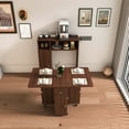 thumbnail image 1 of Folding Dining Table Set of 2, Multifunctional Expandable Table with Wall-Mounted Sideboard and Charging Station, Kitchen Table Set with Locked Wheels for Small Apartments,, 1 of 8