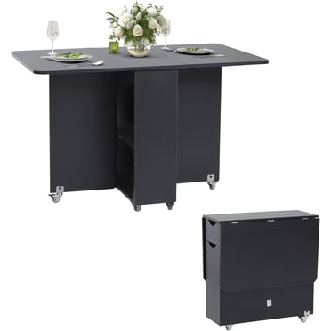 spanspace-folding-dining-table-drop-leaf-dining-table-with-6-wheels