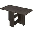 thumbnail image 1 of Folding Dining Table with Drop Leaf and 2 Storage Racks for Small Spaces, 51.1"D x 31.4"W x 29.5"H, Dark Walnut, 1 of 7
