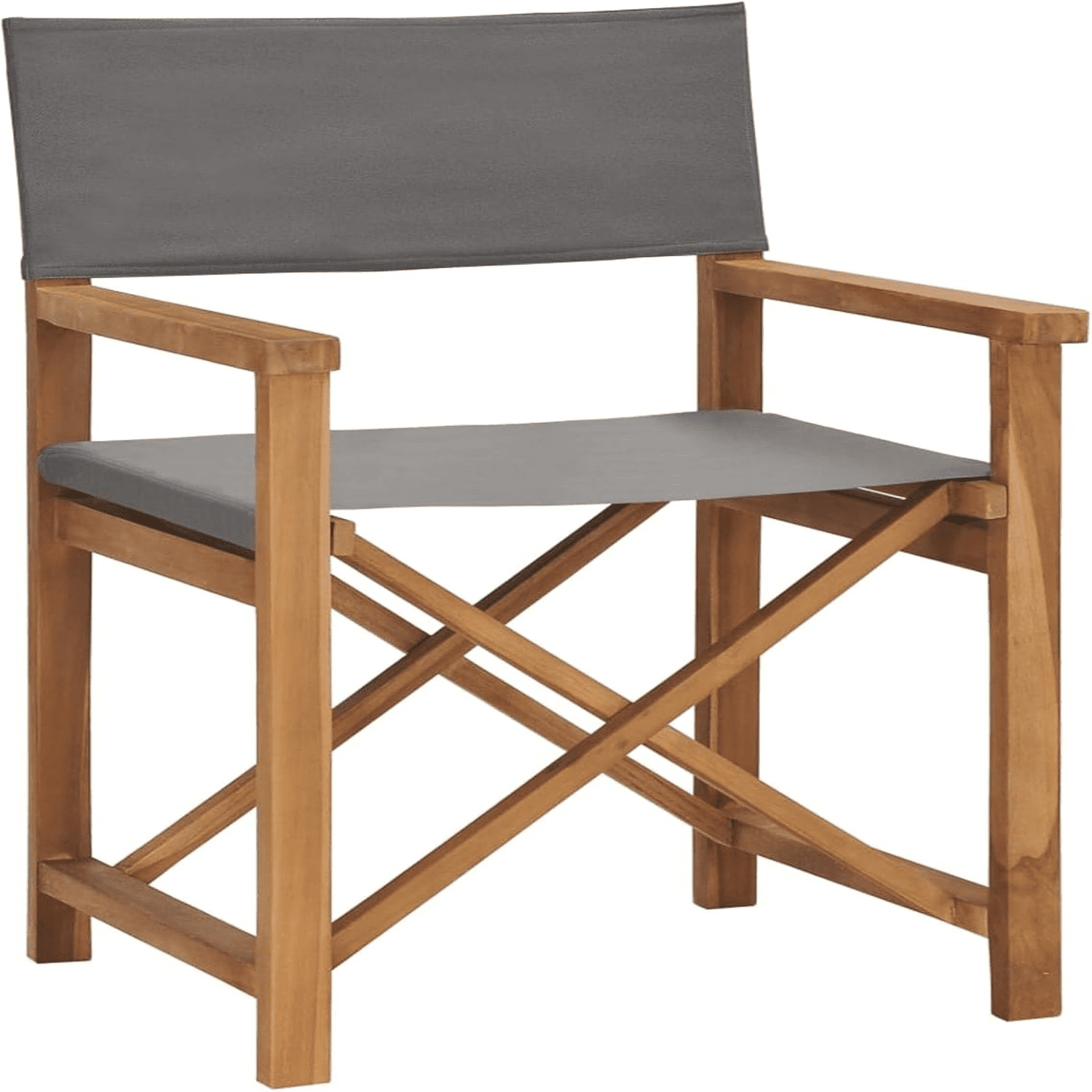 Folding Director Chair Collapsible Teak Wood Camping Chair with Fabric