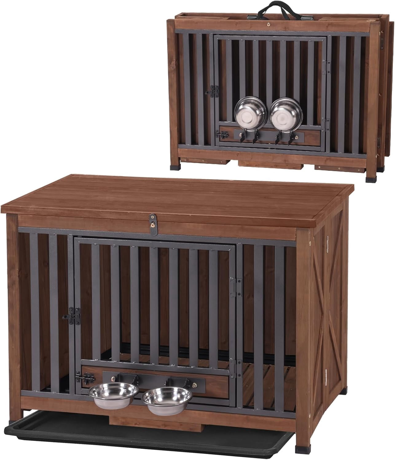 Photo inspiration: Picture Idea: Folding Dog Crate Furniture Wooden Dog Crate End Table With