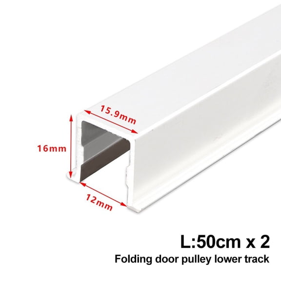 Folding Door Pulley Sliding Track Lower/Top Hung Sliding Door Track for Max 60Kg Lower Door Track