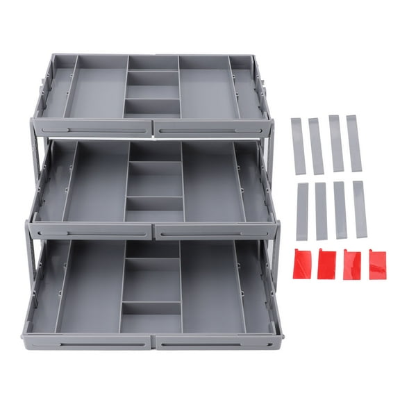 Folding Drawer Dividers: Adjustable Plastic Tray For Bedroom, Bathroom, Kitchen, 11 Or 13 Piece Set