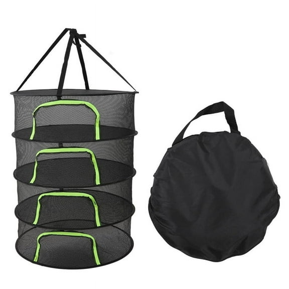 Folding Dry Rack Drying Net for Herbs Hanging Basket Dryer Bag Mesh Herb Drying Net for Flowers Buds Plants - 4 Layers
