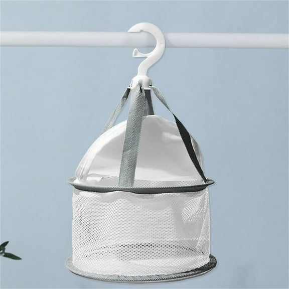 Folding Drying Net,Large Capacity Good Ventilation,Makeup Brush Drying Mesh Bag with Windproof Buckle