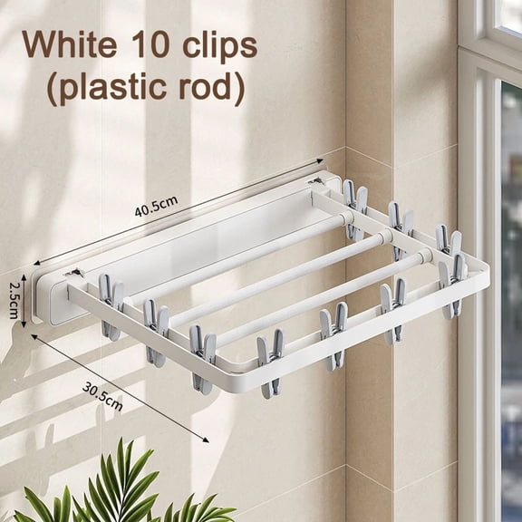 Folding Drying Rack Wall Mounted Drying Clip Windproof Sock Folding Clothes Dryer Racks Hanger Household Clothes Clotheslines