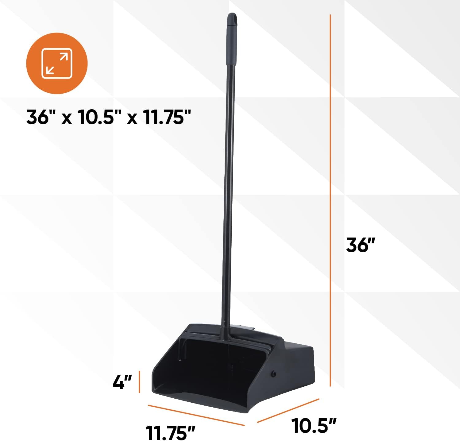 Folding Dustpan With Long Handle And Wheels Black Upright Lobby