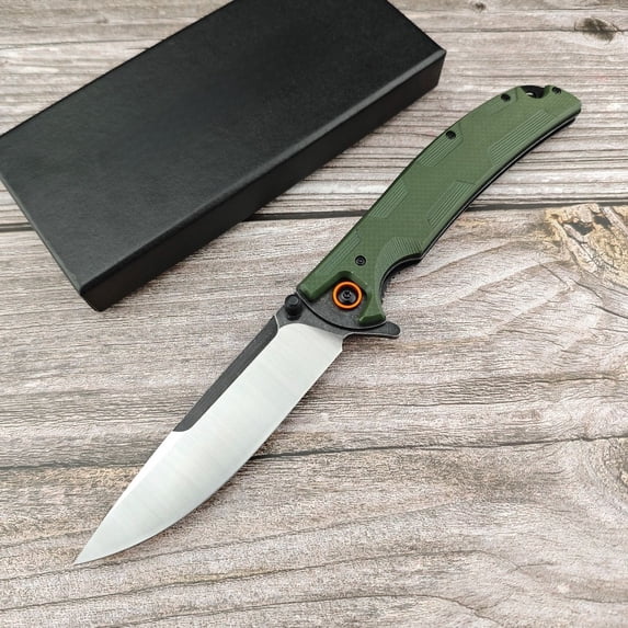 Folding EDC Pocket Knife, D2 Steel Blade, Textured G10 Handle for Daily Utility Tasks