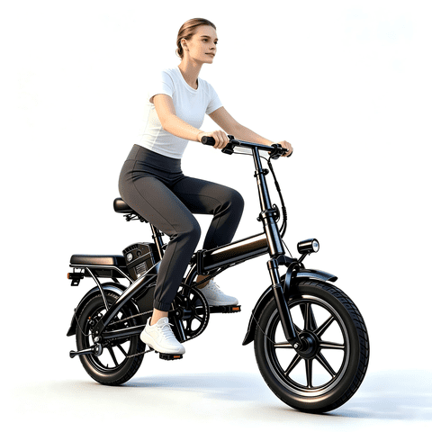 Folding Ebike for Adult/Teen Riders, 14Inch, 500W Peak Motor up to 19 mph, 25 Miles per Charge Removable Battery, UL 2849