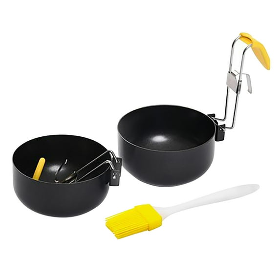 Folding Egg Poacher Cooker With Non Stick Collapsible Rings And Kitchen Gadget Brush For Boiled Eggs