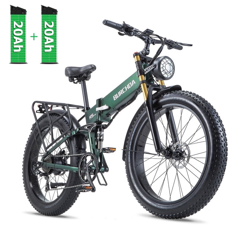 Folding Electric Bike for Adult 26'', 1500W UL2849 48V 40Ah Removable Battery Fat Tire E-Mountain Bike up to 30MPH Long Range Off Road Ebike Beach Snow Dual Hydraulic&Brakes Electric Bicycle