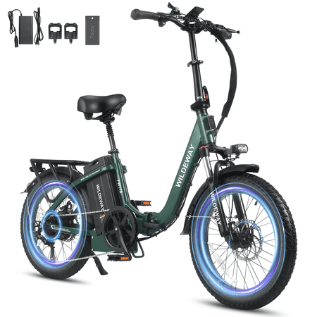 Folding Electric Bike for Adults 20'' ,750w UL2849 48v 32ah Removable Battery 7 Speeds 3.0 Fat Tire Ebike up to 28MPH Off-Road Mountain bike with Full Suspension Beach Snow Bicycle