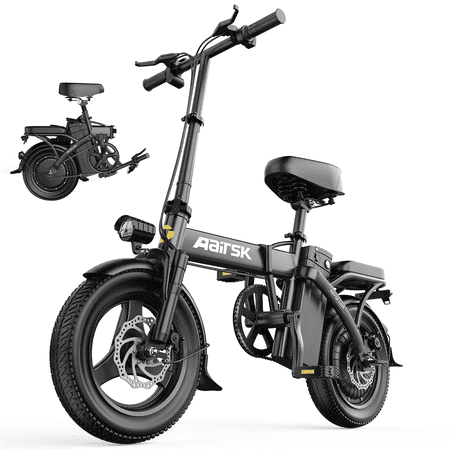 14" Folding Electric Bike for Adults, 500W Motor Ebike up to 20MPH, 48V 10Ah Removable Battery, 30 Miles Range, Small City Commuting Electric Bicycle with Full Suspension & LCD Display, UL 2849 Certi