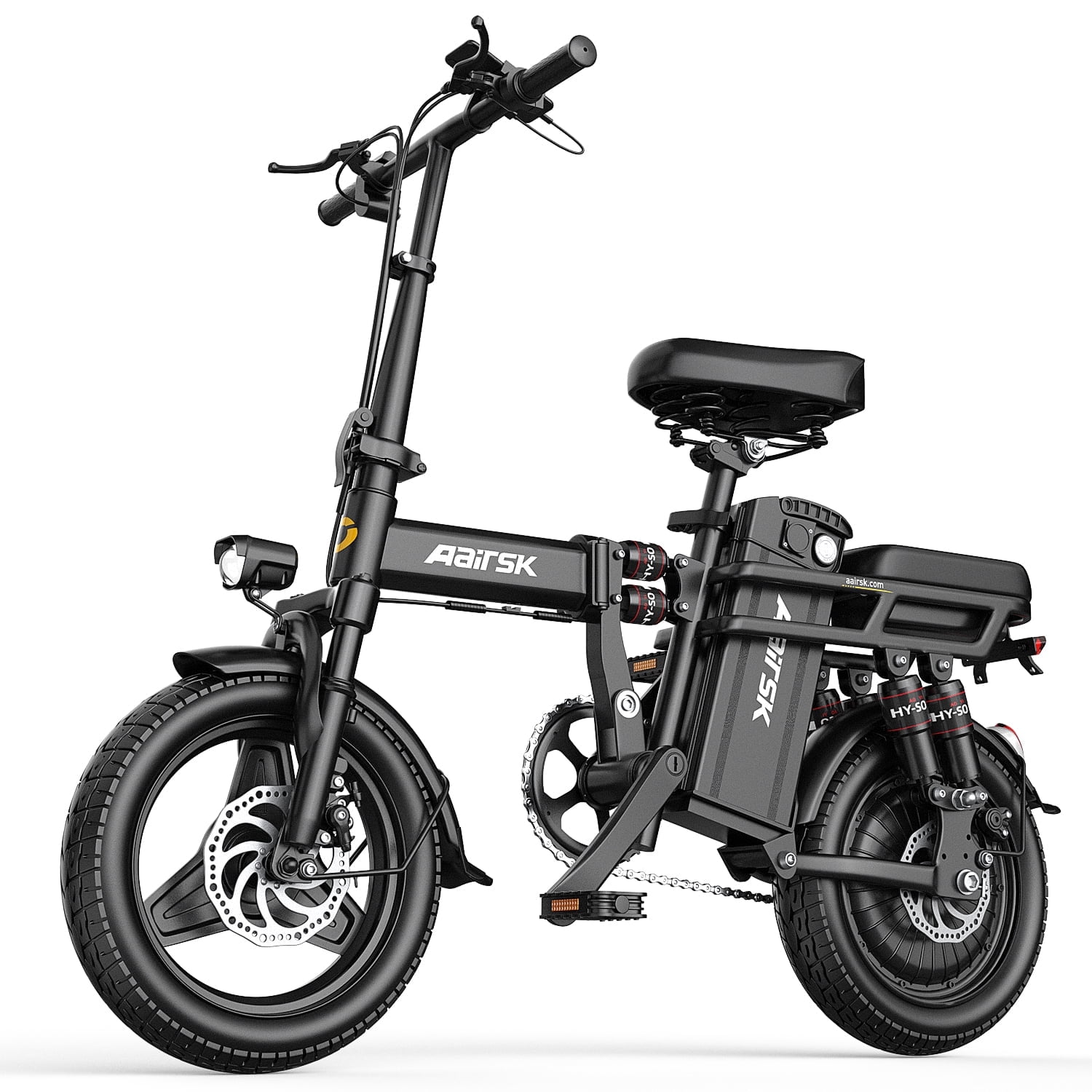 Folding Electric Bike for Adults, 500W Motor,22MPH Max Speed Foldable Electric Bicycles, 14" Ebike, 48V 15AH Battery 40 Miles PAS Range Mini E Bikes for Adults and Teens UL2849