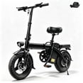 thumbnail image 1 of Folding Electric Bike for Adults, 14'' Mini Ebike, 48V 6Ah Removable Battery, Two Seats City Commuter Electric Bicycle, UL2849, 1 of 7