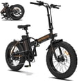 thumbnail image 1 of Folding Electric Bike, iRerts Portable Adults Electric Bikes for Women Men, 3 Riding Modes Electric Folding Bike, Electric Bicycle with 500W Motor, 20" Fat Tire, Adult Bike for On Duty/Off Duty, Black, 1 of 11