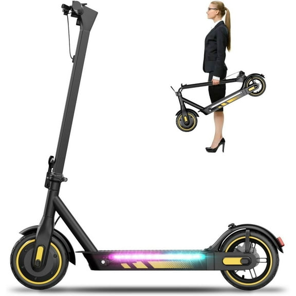 Folding Electric Scooter for Adults - 600W Motor 10" Air Tires, up to 25MPH and 30Miles Long-Range Portable Commuting Scooter
