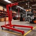 thumbnail image 1 of Folding Engine Hoist,2 Ton Folding Hydraulic Engine Lifter,Heavy Duty Alloy Steel Cherry Picker,Heavy Folding Shop Crane with 6 Wheels,Red, 1 of 10