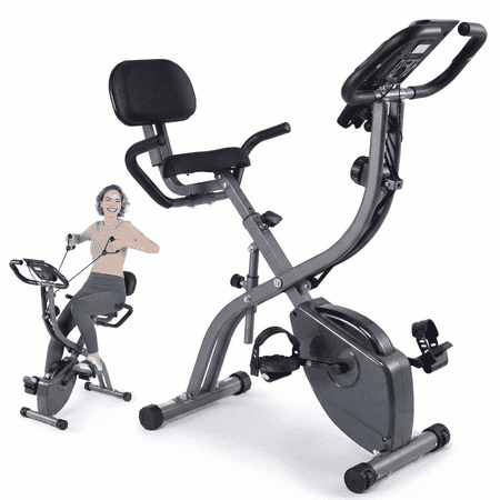 Naipo 3in1 Folding Exercise Bike with 10 levels of adjustable resistance Indoor Cycling Magnetic Upright Bike Stationary Exercise Bike Perfect for Home Use