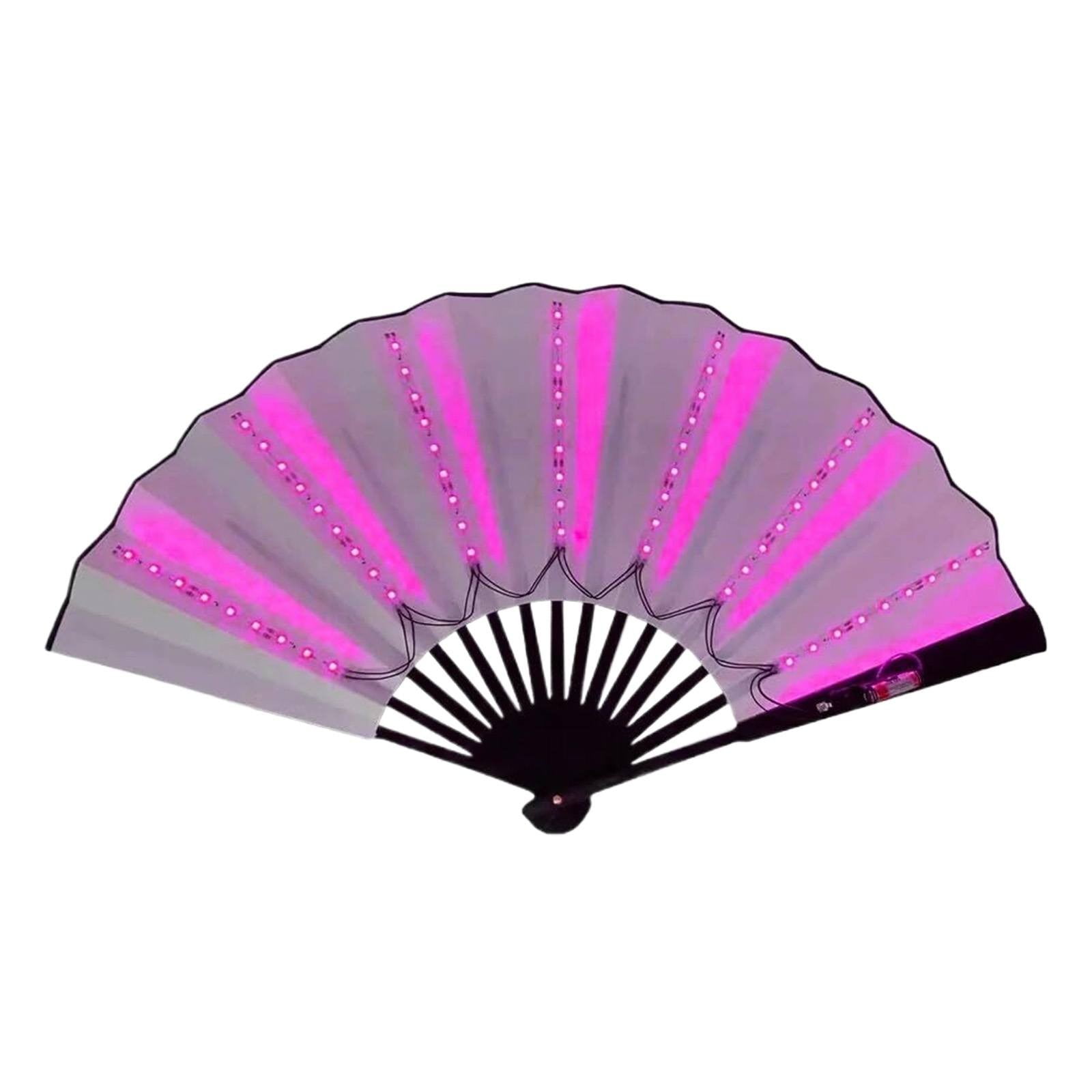 Folding Fan - Handheld Portable Fans Led Light-Up Popping Hand Fan ...