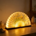 thumbnail image 1 of Folding Fan Lamp Folding Fan Lamp Multifunctional Decorative Light Modern Home Ambient Lighting, Wooden Cover DuPont Paper Innovative Ornament Auto Color Changing LED Anniversary Gifts, 1 of 9