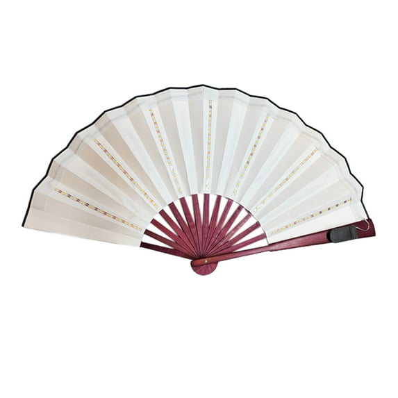 Folding Fan Led Fan, Large Rave Fan Light Up Hand Fan Glowing Handheld Folding Fan with Remote Control Stage Performance Props Fan for Birthday Party Wedding Home Decor (White) on Clearance