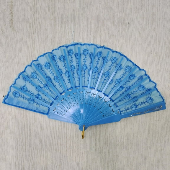 Folding Fan New Chinese Hand HeldSilk Folding Flower Dance Colorful Embroidered Sequin Plastic Peacock Tail Sequin Fan