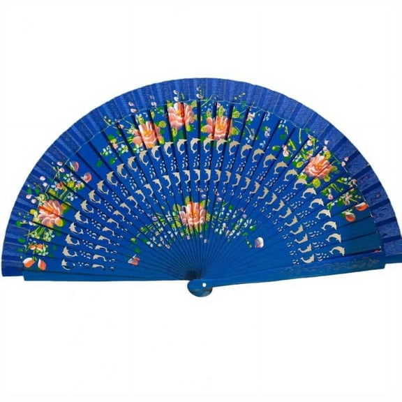Folding Fan Wood Spanish Fan for Dancing Printing Hand Folding Fan Home Decoration Ornaments Craft Gifts for Guest