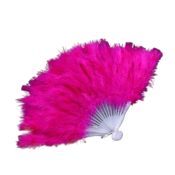 Folding Feather Fan, Wedding Showgirl Dance Folding Hand Feather Fan Fancy