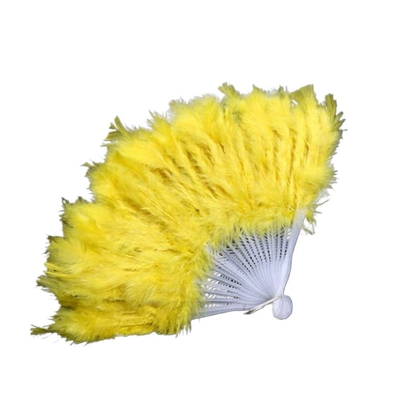 Folding Feather Fan, Wedding Showgirl Dance Folding Hand Feather Fan Fancy