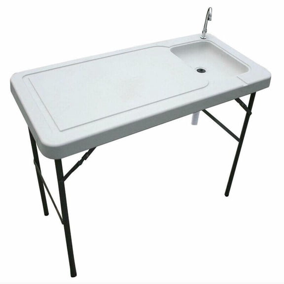 Folding Fish Cutting Table Fillet Cleaning Portable Outdoor Camping with/Sink